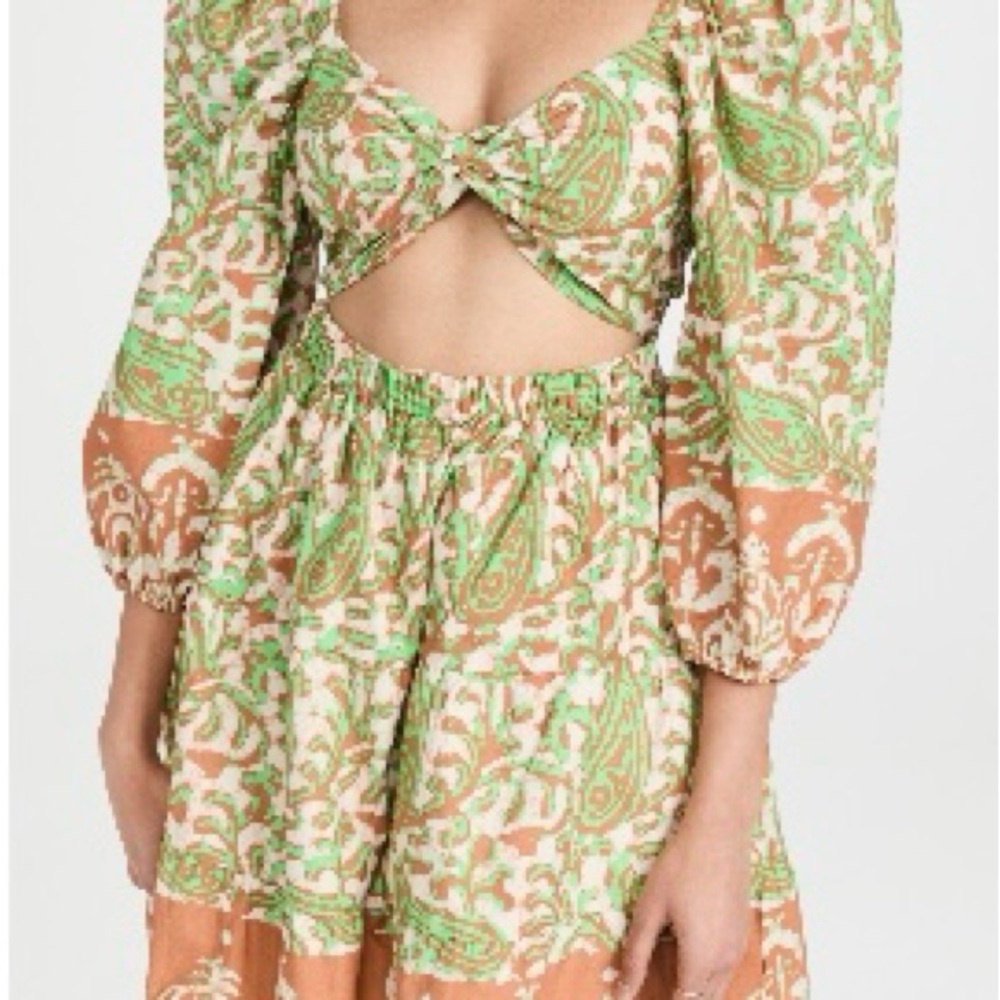 Green and Brown Patterned Dress